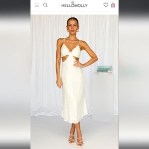 Hello Molly Sparkling Love Midi Dress White Bride Bachelorette Graduation
